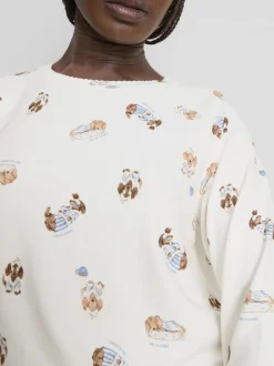 „Love To Lounge“ Schlafanzugtop mit Hunde-Print
