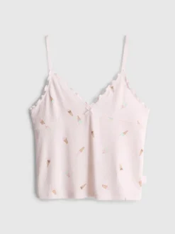 „Love To Lounge“ Schlafanzug-Trägertop mit Eiscreme-Print