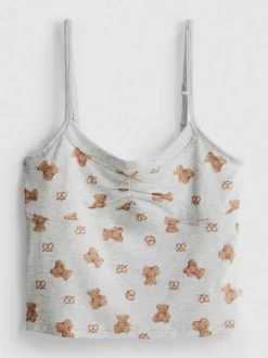 „Love To Lounge“ Schlafanzugträgertop mit Bären-Print