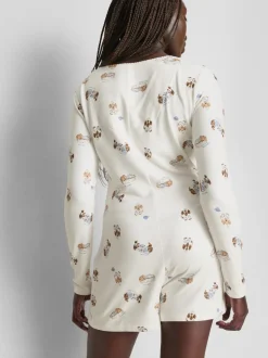 „Love To Lounge“ Schlaf-Jumpsuit mit Hunde-Print