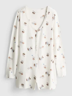 „Love To Lounge“ Schlaf-Jumpsuit mit Hunde-Print