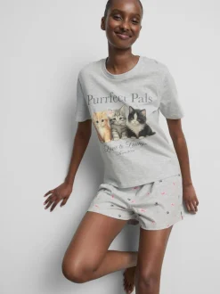 „Love To Lounge“ Schlafshorts mit hohem Baumwollanteil und Print
