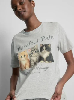„Love To Lounge“ Schlafshorts mit hohem Baumwollanteil und Print