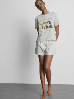 „Love To Lounge“ Schlafshorts mit hohem Baumwollanteil und Print