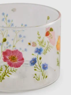 Lowball-Glas mit Blumenmuster
