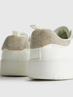 Low-Top-Sneaker mit Strasssteinen