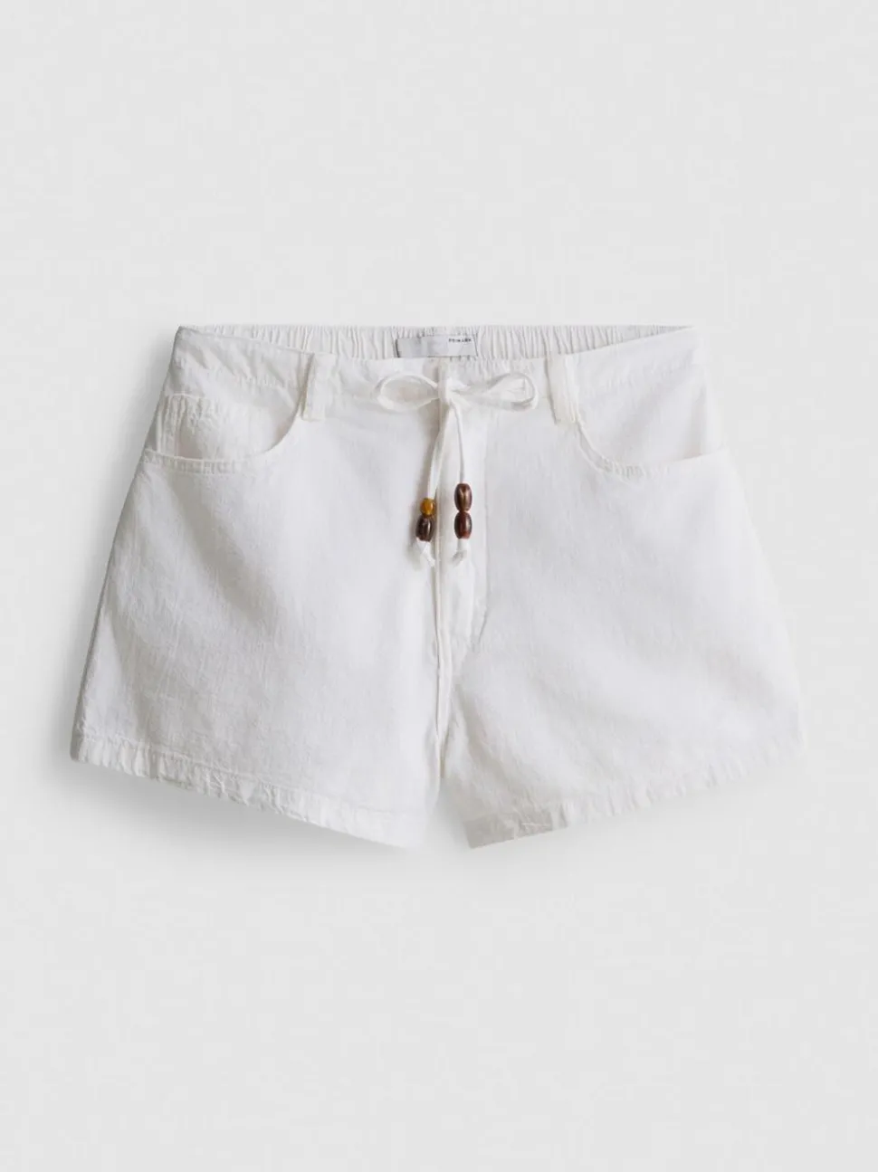 Lässige Baumwollshorts mit Kordelzug und Perlen