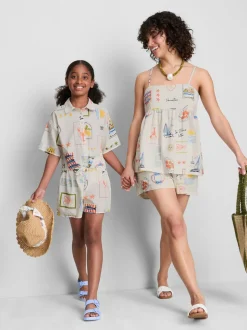 Lässige Baumwollshorts mit Print