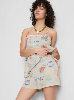 Lässige Baumwollshorts mit Print