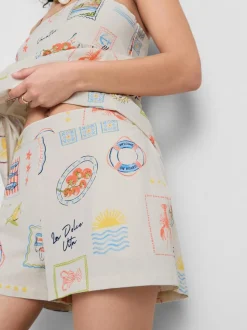Lässige Baumwollshorts mit Print