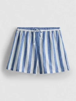 Lässige Baumwoll-Strandshorts mit Streifen