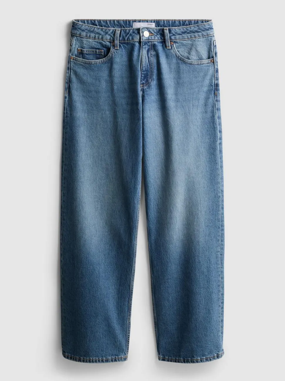 Lässige, gerade Denim-Jeans mit niedriger Leibhöhe