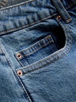 Lässige, gerade Denim-Jeans mit niedriger Leibhöhe