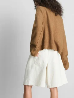 Lässiger, gestrickter Cardigan mit Rundhalsausschnitt