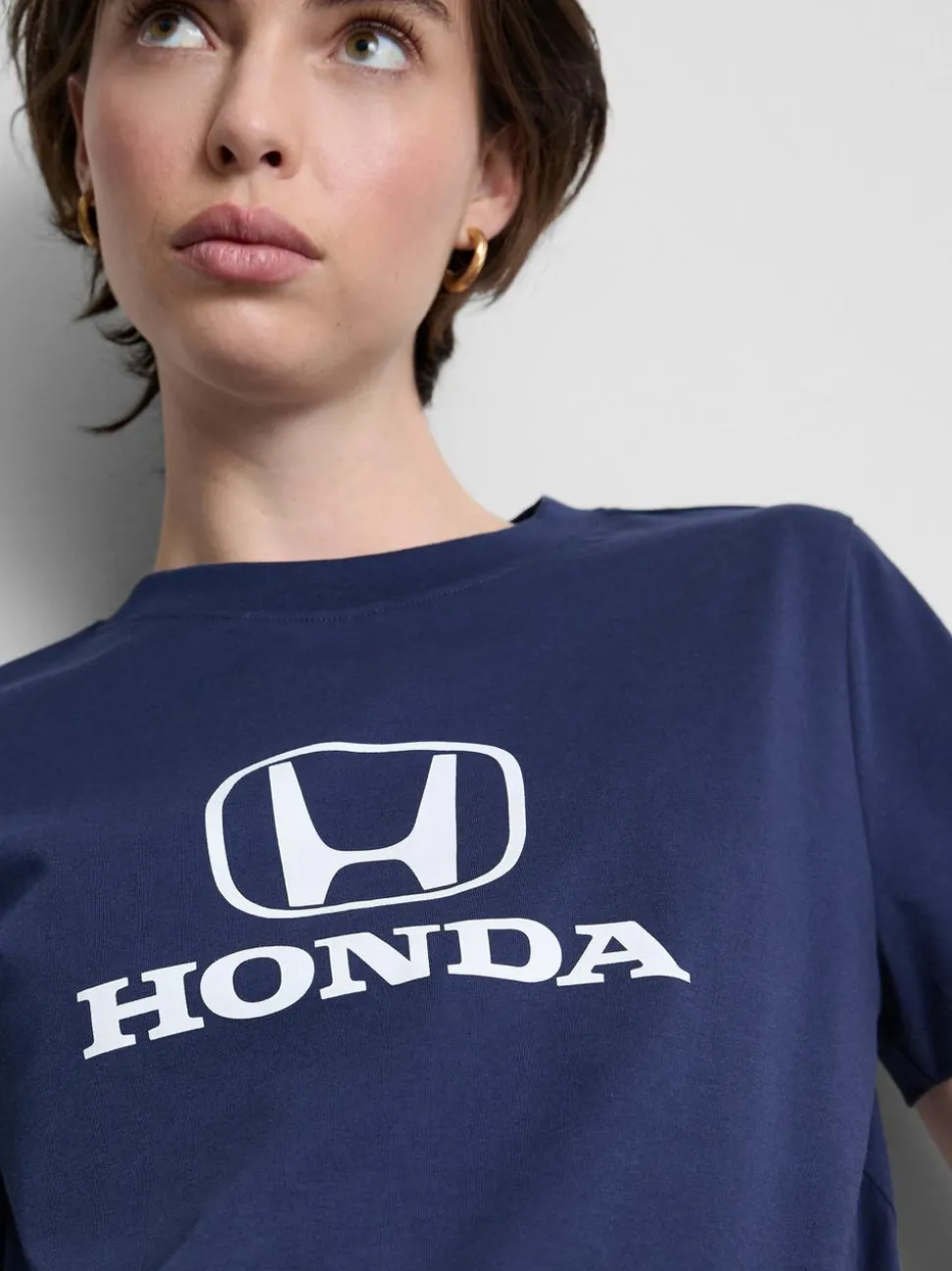 Lässiges „Honda“ Baumwoll-T-Shirt mit Grafik