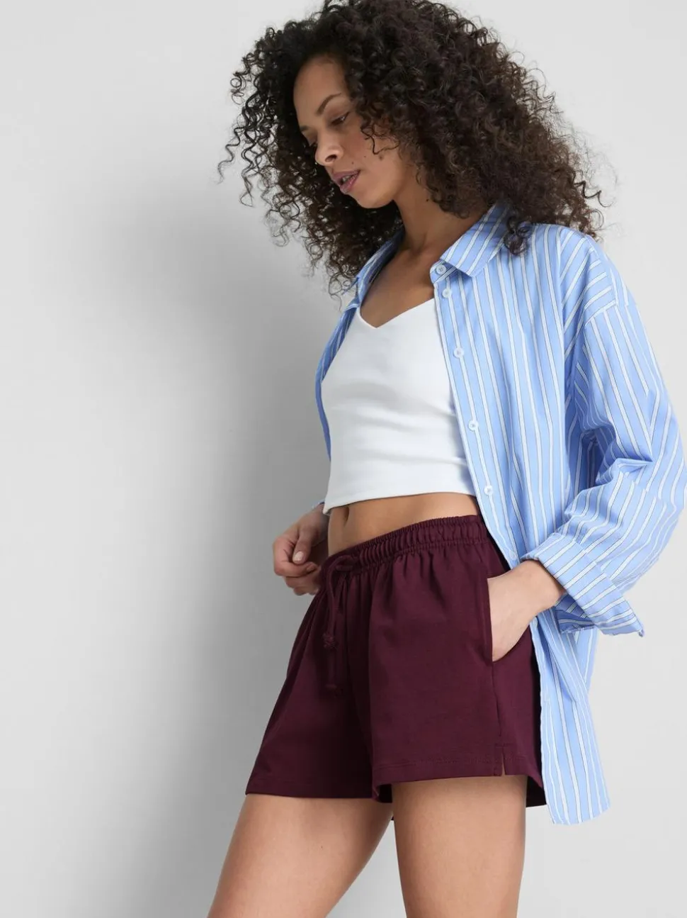 Lässige Shorts aus Baumwolle mit Kordelzug