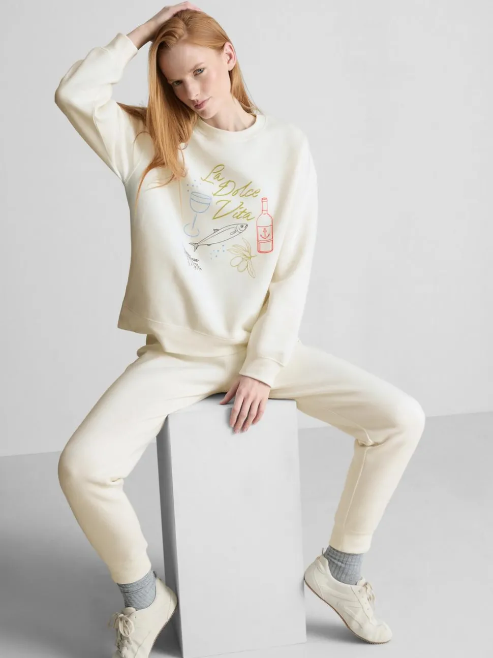 Lässiges Sweatshirt aus Baumwollmischung mit Print