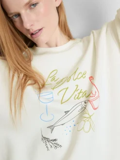 Lässiges Sweatshirt aus Baumwollmischung mit Print