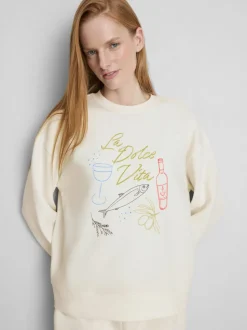 Lässiges Sweatshirt aus Baumwollmischung mit Print