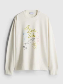 Lässiges Sweatshirt aus Baumwollmischung mit Print