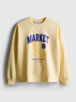 Lässiges Sweatshirt aus Baumwollmischung mit Print
