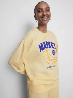 Lässiges Sweatshirt aus Baumwollmischung mit Print