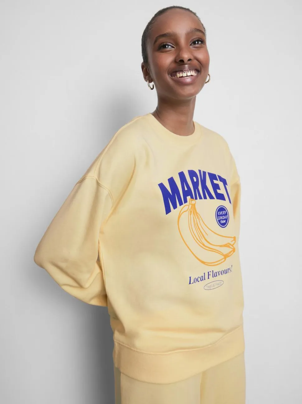 Lässiges Sweatshirt aus Baumwollmischung mit Print