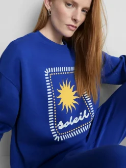 Lässiges Sweatshirt aus Baumwollmischung mit Print