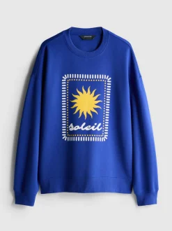 Lässiges Sweatshirt aus Baumwollmischung mit Print