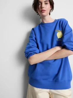 Lässiges Sweatshirt mit hohem Baumwollanteil und Zitronen-Print