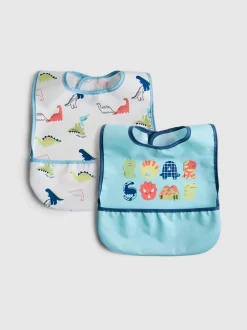 Lätzchen mit Dinosaurier-Print, 2er-Pack