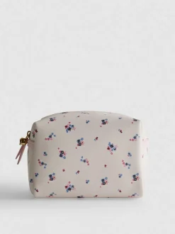 Make-up-Tasche aus Kunstleder mit verspieltem Blumenmuster