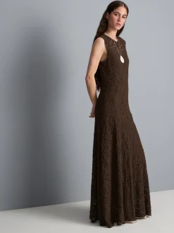 Maxikleid mit Stretchanteil und Spitze