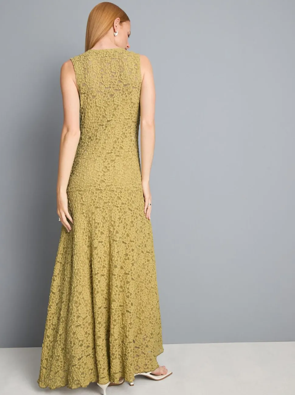 Maxikleid mit Stretchanteil und Spitze