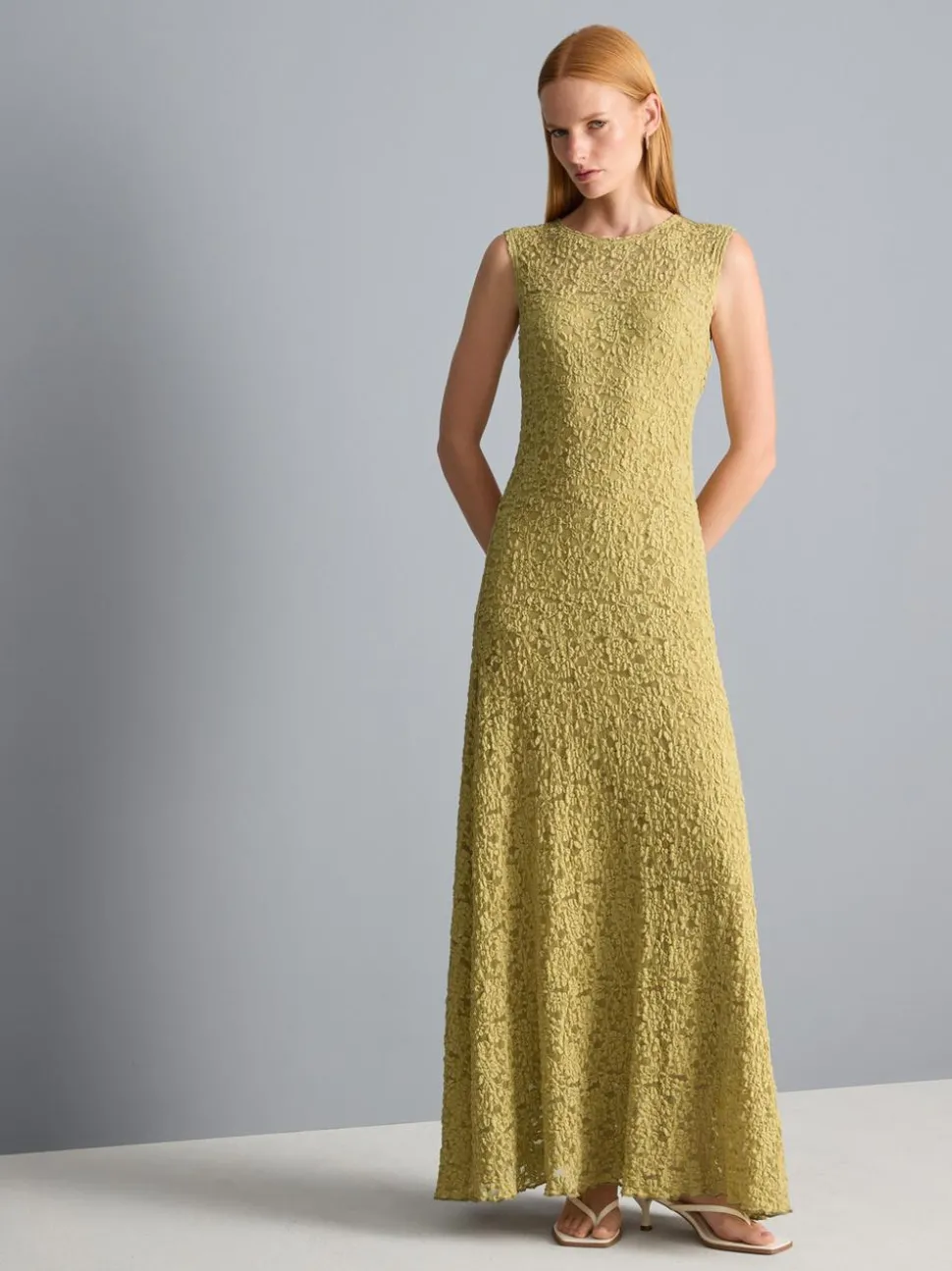 Maxikleid mit Stretchanteil und Spitze