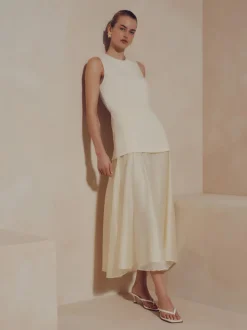 Mehrlagiges „The Edit“ Midikleid mit Schößchen
