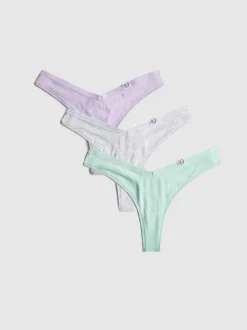 Miami-Tangas mit hohem Baumwollanteil, 3er-Pack