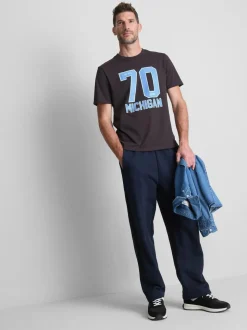 „Michigan“ T-Shirt aus reiner Baumwolle mit Grafik