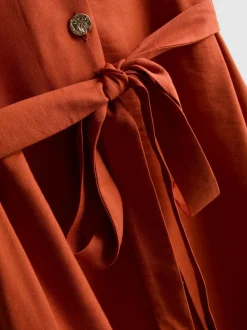 Midi-Blusenkleid mit Gürtel