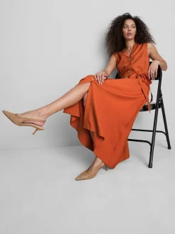 Midi-Blusenkleid mit Gürtel