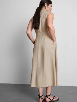 Midi-Blusenkleid mit Gürtel