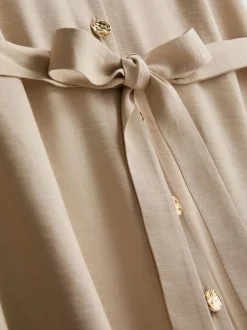 Midi-Blusenkleid mit Gürtel