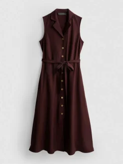 Midi-Blusenkleid mit Gürtel
