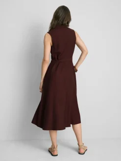 Midi-Blusenkleid mit Gürtel