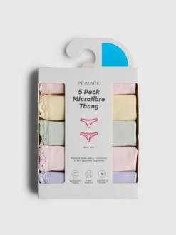 Mikrofaser-Tangas mit Spitzenbesatz, 5er-Pack