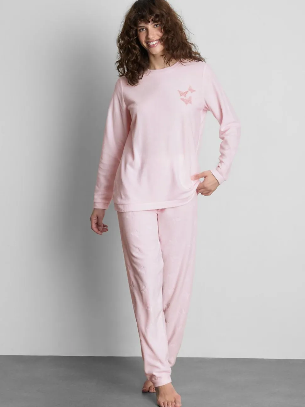 Mikrofleece-Schlafanzug mit Sweatshirt
