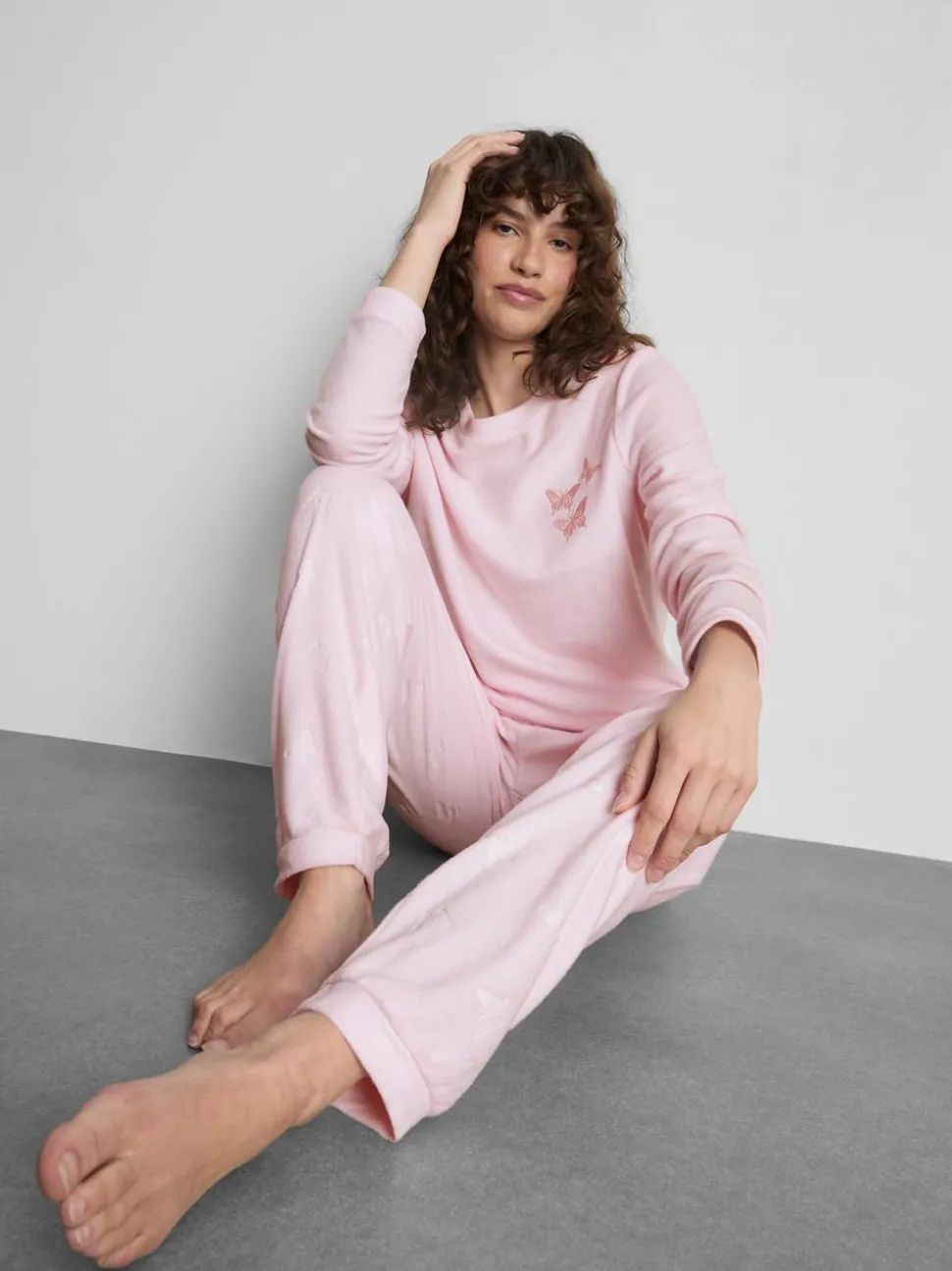 Mikrofleece-Schlafanzug mit Sweatshirt