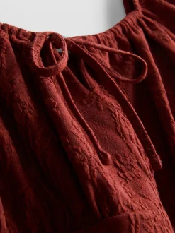 Milchmädchen-Minikleid in Knitteroptik