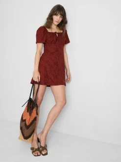 Milchmädchen-Minikleid in Knitteroptik