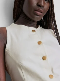 Minikleid aus Baumwoll-Denim mit Knopfleiste